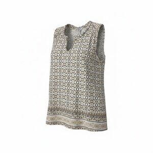 Lucky Brand XL Boho Tribal Print Knit Top Tassel Tie Neck Festival Bohemian